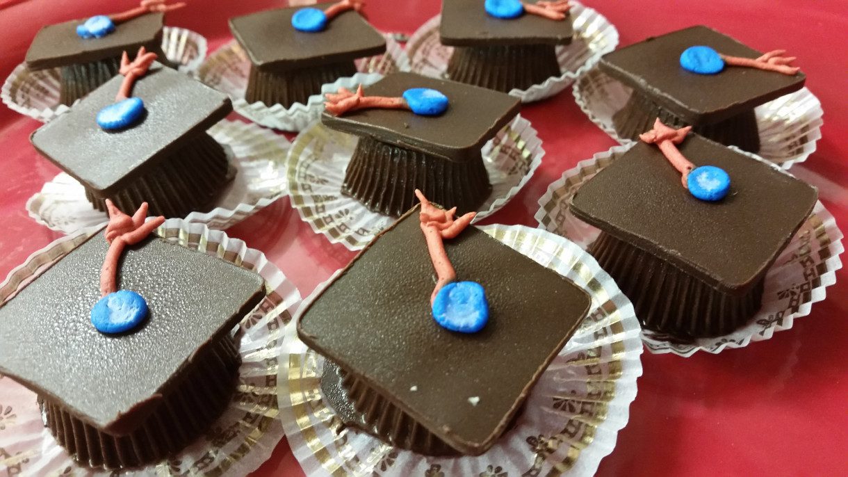 Grad cap peanut butter cups Dobo's Delights